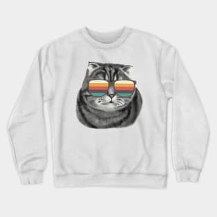 Cat in rainbow glasses Crewneck Sweatshirt